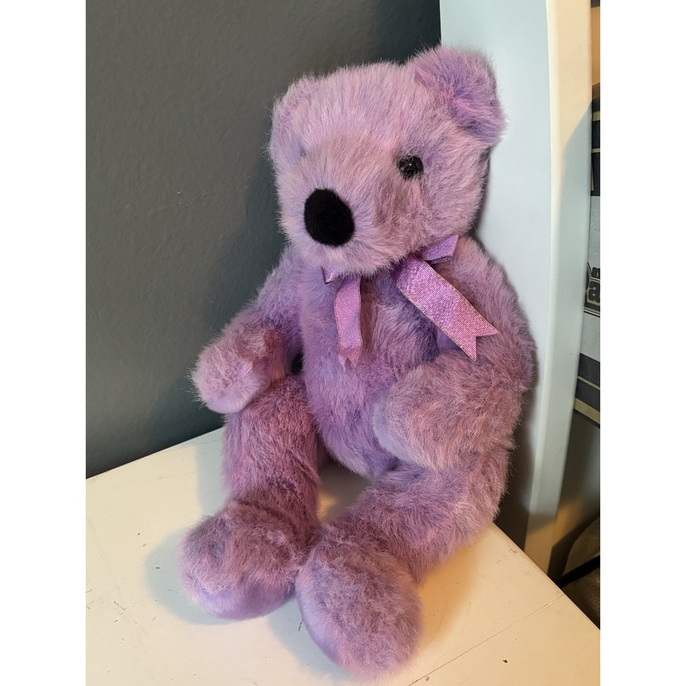 Vintage 1999 TY Classic Lilacbeary Bear Purple Plush 14" Retired